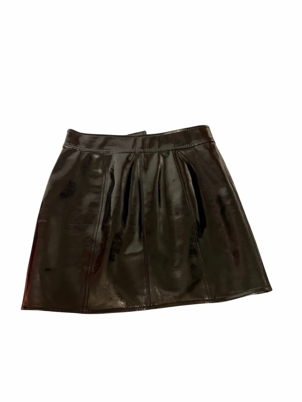 J.Crew Collection button-front skirt in faux patent leather